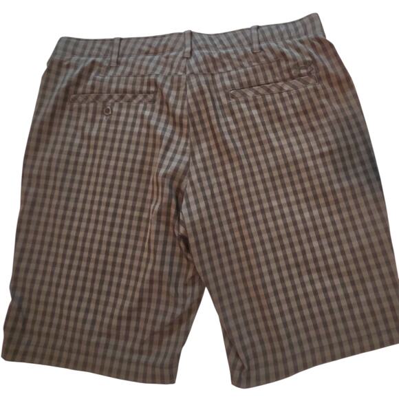 Under Armour Golf Shorts Performance Chino Checkered Plaid Olive Green sz 40 - Picture 5 of 12